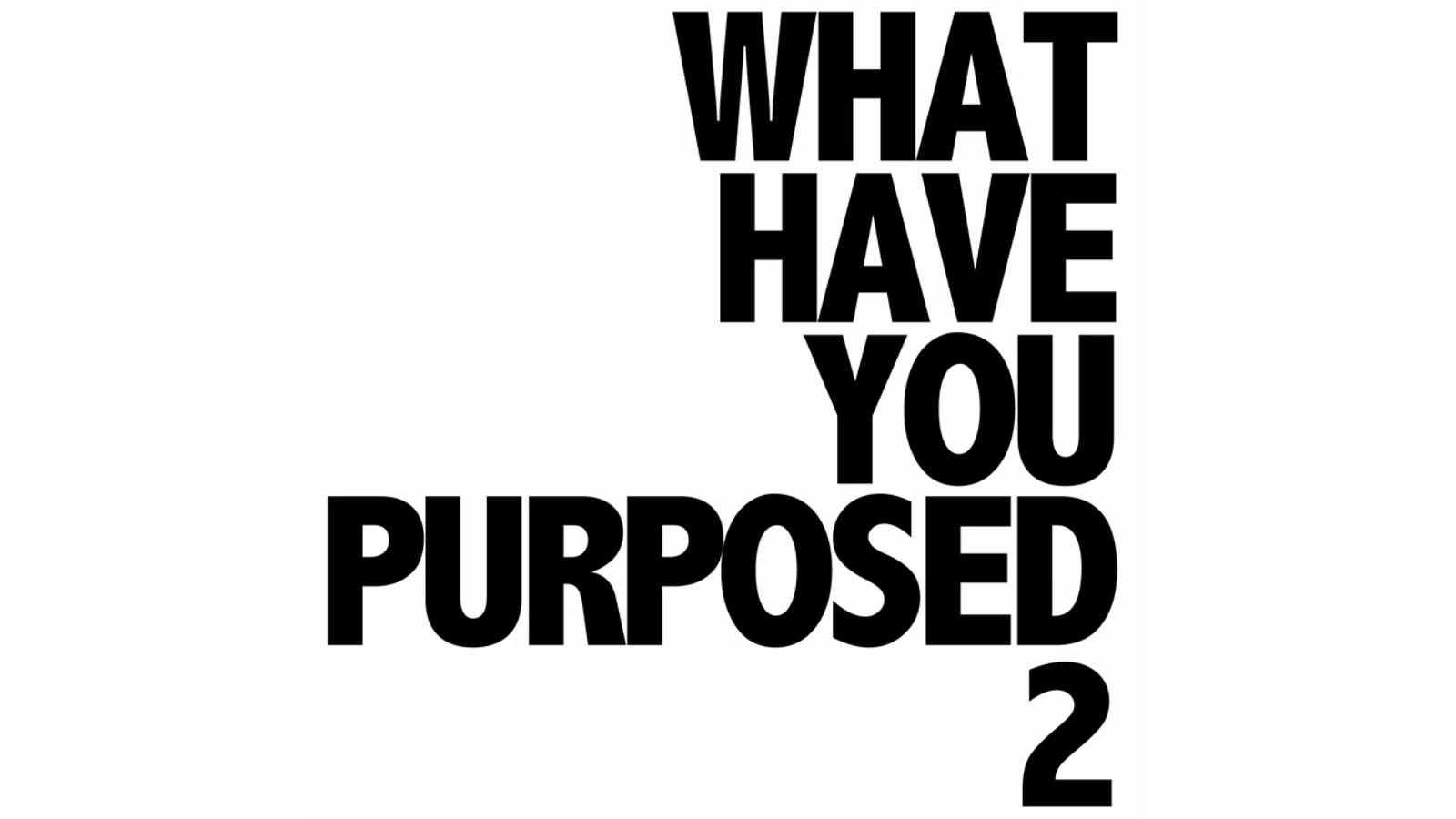 What Have You Purposed 2